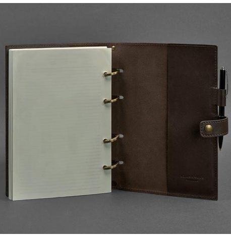 Шкіряний блокнот cофт-бук 9.1 (темно-коричневий) шкіра Krast