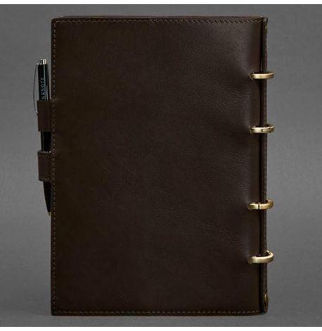 Шкіряний блокнот cофт-бук 9.1 (темно-коричневий) шкіра Krast