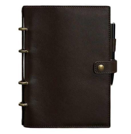 Шкіряний блокнот cофт-бук 9.1 (темно-коричневий) шкіра Krast