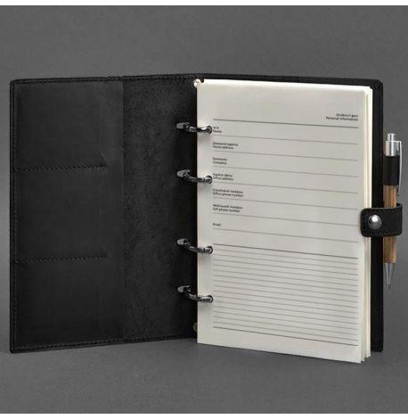 Шкіряний блокнот cофт-бук 9.1 (чорний) шкіра Crazy Horse