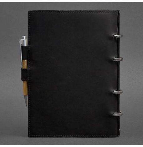 Шкіряний блокнот cофт-бук 9.1 (чорний) шкіра Crazy Horse