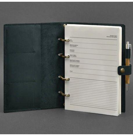 Кожаный блокнот cофт-бук 9.1 (зеленый) кожа Crazy Horse