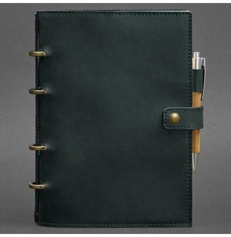 Кожаный блокнот cофт-бук 9.1 (зеленый) кожа Crazy Horse