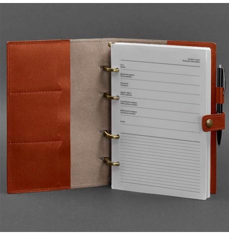 Кожаный блокнот cофт-бук 9.1 (светло-коричневый) кожа Krast