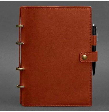 Кожаный блокнот cофт-бук 9.1 (светло-коричневый) кожа Krast