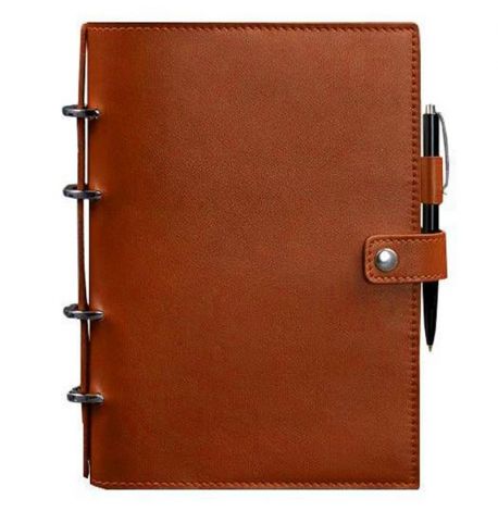 Кожаный блокнот cофт-бук 9.1 (светло-коричневый) кожа Krast