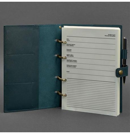 Кожаный блокнот cофт-бук 9.1 (зеленый) кожа Krast