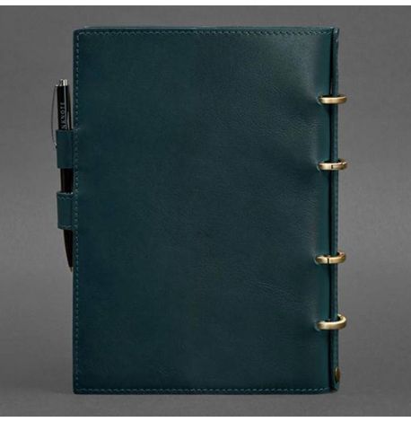 Кожаный блокнот cофт-бук 9.1 (зеленый) кожа Krast