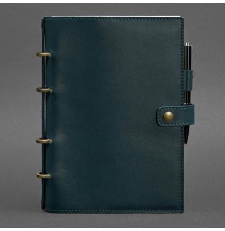 Кожаный блокнот cофт-бук 9.1 (зеленый) кожа Krast