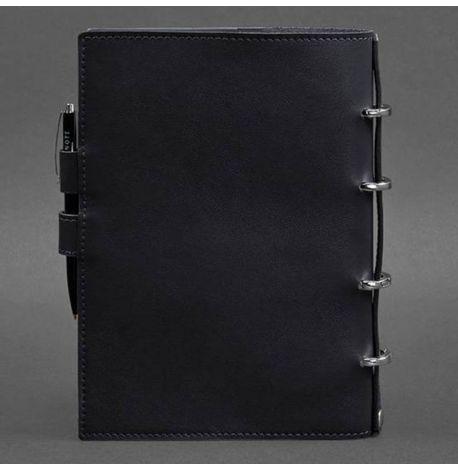 Шкіряний блокнот cофт-бук 9.1 (темно-синій) шкіра Krast