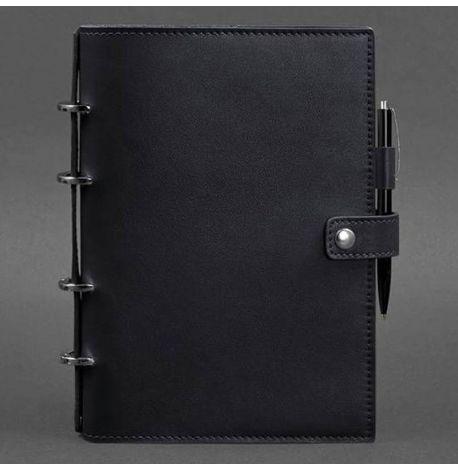 Шкіряний блокнот cофт-бук 9.1 (темно-синій) шкіра Krast