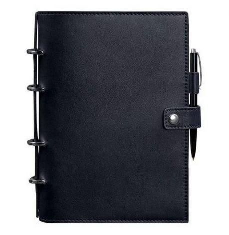 Шкіряний блокнот cофт-бук 9.1 (темно-синій) шкіра Krast