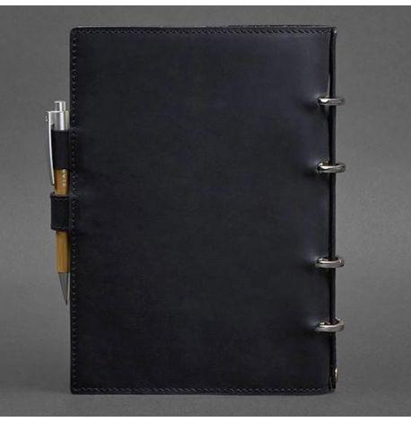 Кожаный блокнот cофт-бук 9.1 (темно-синий) кожа Crazy Horse