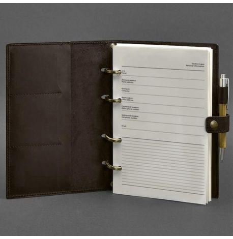 Шкіряний блокнот cофт-бук 9.1 (темно-коричневий) шкіра Crazy Horse