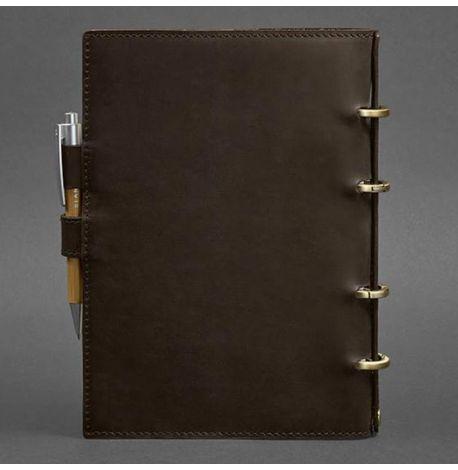 Шкіряний блокнот cофт-бук 9.1 (темно-коричневий) шкіра Crazy Horse