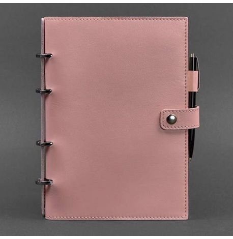 Кожаный блокнот cофт-бук 9.1 (розовый) кожа Krast