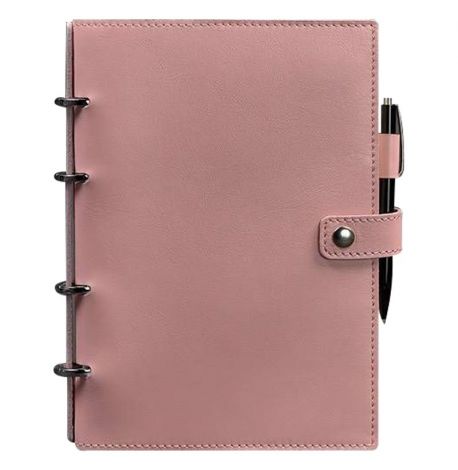 Кожаный блокнот cофт-бук 9.1 (розовый) кожа Krast