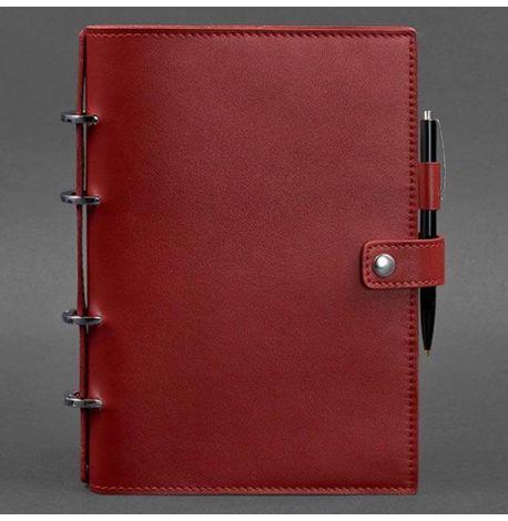 Кожаный блокнот cофт-бук 9.1 (красный) кожа Krast