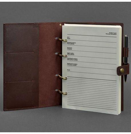 Шкіряний блокнот cофт-бук 9.1 (бордовий) шкіра Krast