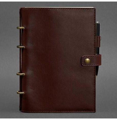 Шкіряний блокнот cофт-бук 9.1 (бордовий) шкіра Krast