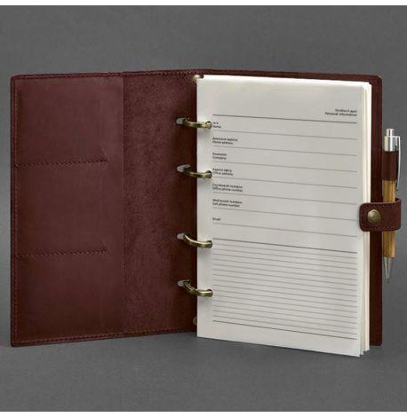 Кожаный блокнот cофт-бук 9.1 (бордовый) кожа Crazy Horse