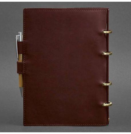 Кожаный блокнот cофт-бук 9.1 (бордовый) кожа Crazy Horse