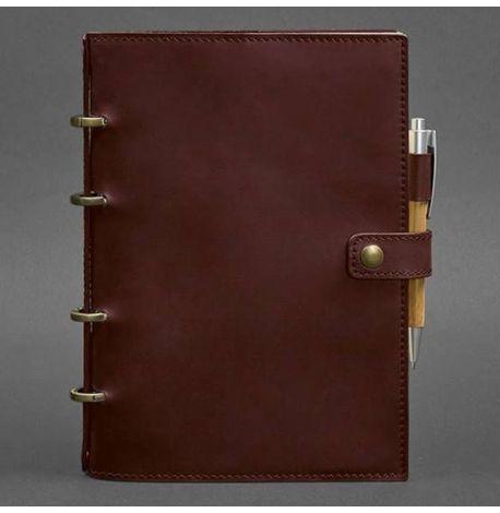 Кожаный блокнот cофт-бук 9.1 (бордовый) кожа Crazy Horse