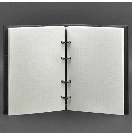 Кожаный блокнот cофт-бук 9.0 в твердой обложке (черный) кожа Krast