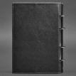 Кожаный блокнот cофт-бук 9.0 в твердой обложке (черный) кожа Krast