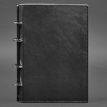 Кожаный блокнот cофт-бук 9.0 в твердой обложке (черный) кожа Krast