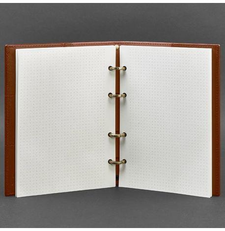 Кожаный блокнот cофт-бук 9.0 в твердой обложке (светло-коричневый) кожа Krast