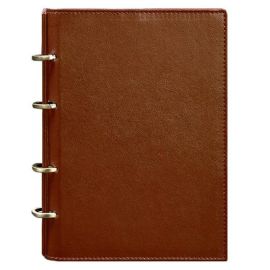 Кожаный блокнот cофт-бук 9.0 в твердой обложке (светло-коричневый) кожа Krast