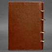 Кожаный блокнот cофт-бук 9.0 в твердой обложке (светло-коричневый) кожа Krast