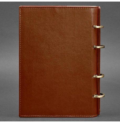 Кожаный блокнот cофт-бук 9.0 в твердой обложке (светло-коричневый) кожа Krast