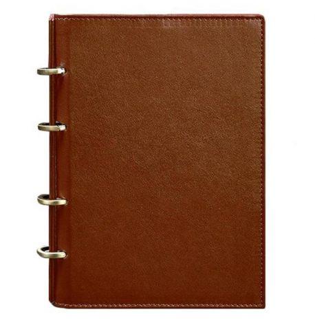 Кожаный блокнот cофт-бук 9.0 в твердой обложке (светло-коричневый) кожа Krast