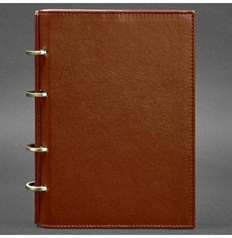 Кожаный блокнот cофт-бук 9.0 в твердой обложке (светло-коричневый) кожа Krast