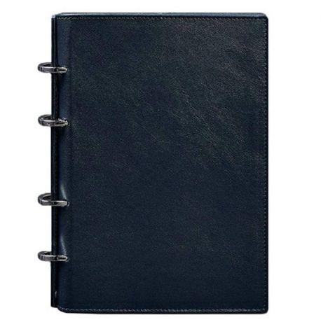 Шкіряний блокнот cофт-бук 9.0 в твердій обкладинці (темно-синій) шкіра Krast