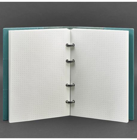 Кожаный блокнот cофт-бук 9.0 в твердой обложке (бирюзовый) кожа Krast