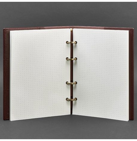 Кожаный блокнот cофт-бук 9.0 в твердой обложке (бордовый) кожа Krast