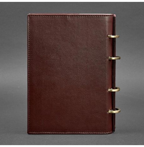 Кожаный блокнот cофт-бук 9.0 в твердой обложке (бордовый) кожа Krast