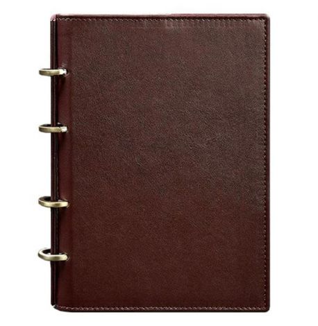 Кожаный блокнот cофт-бук 9.0 в твердой обложке (бордовый) кожа Krast