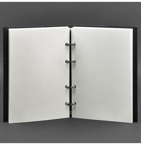 Кожаный блокнот cофт-бук 9.0 в твердой обложке (угольно-черный) кожа Krast