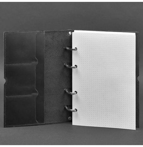 Шкіряний блокнот cофт-бук 9.0 у м'якій обкладинці (чорний) шкіра Crazy Horse