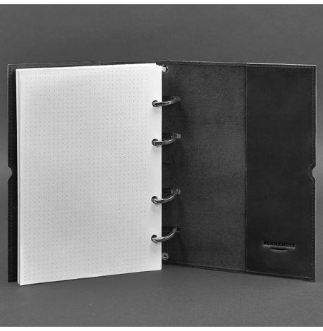 Шкіряний блокнот cофт-бук 9.0 у м'якій обкладинці (чорний) шкіра Crazy Horse