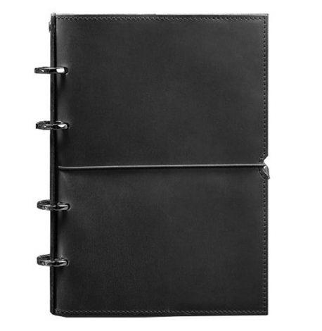 Шкіряний блокнот cофт-бук 9.0 у м'якій обкладинці (чорний) шкіра Crazy Horse