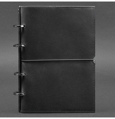 Шкіряний блокнот cофт-бук 9.0 у м'якій обкладинці (чорний) шкіра Crazy Horse