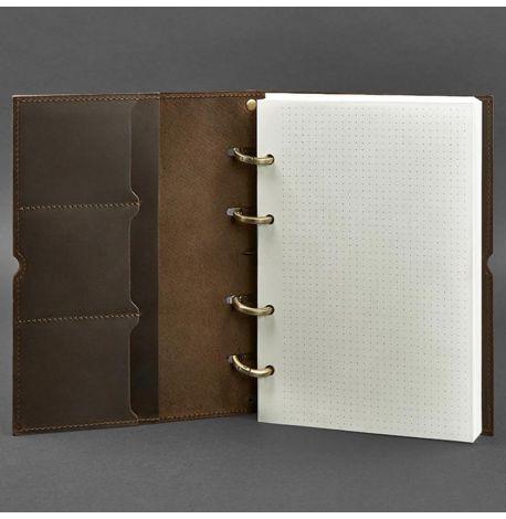 Шкіряний блокнот cофт-бук 9.0 у м'якій обкладинці (темно-коричневий) шкіра Crazy Horse