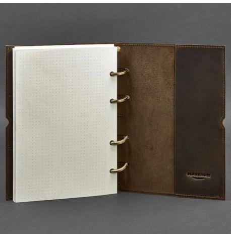 Шкіряний блокнот cофт-бук 9.0 у м'якій обкладинці (темно-коричневий) шкіра Crazy Horse