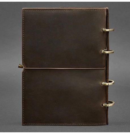 Шкіряний блокнот cофт-бук 9.0 у м'якій обкладинці (темно-коричневий) шкіра Crazy Horse