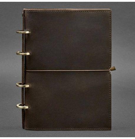 Шкіряний блокнот cофт-бук 9.0 у м'якій обкладинці (темно-коричневий) шкіра Crazy Horse